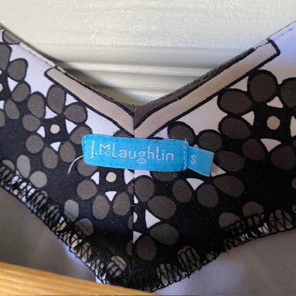 J. McLaughlin Round Neck Top Catalina Cloth Geometric Tile Print Women's Small - Picture 3 of 10